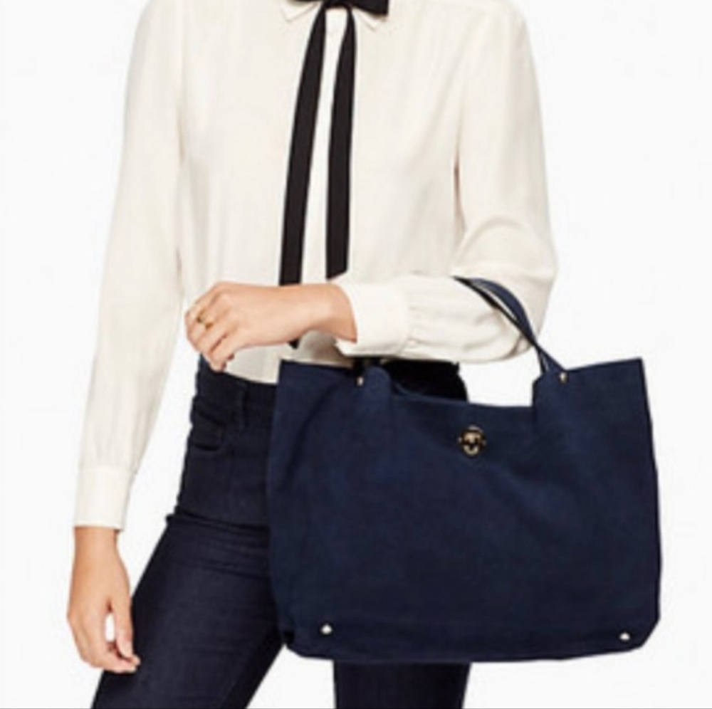 Kate Spade Stardust Black Suede Willa Satchel